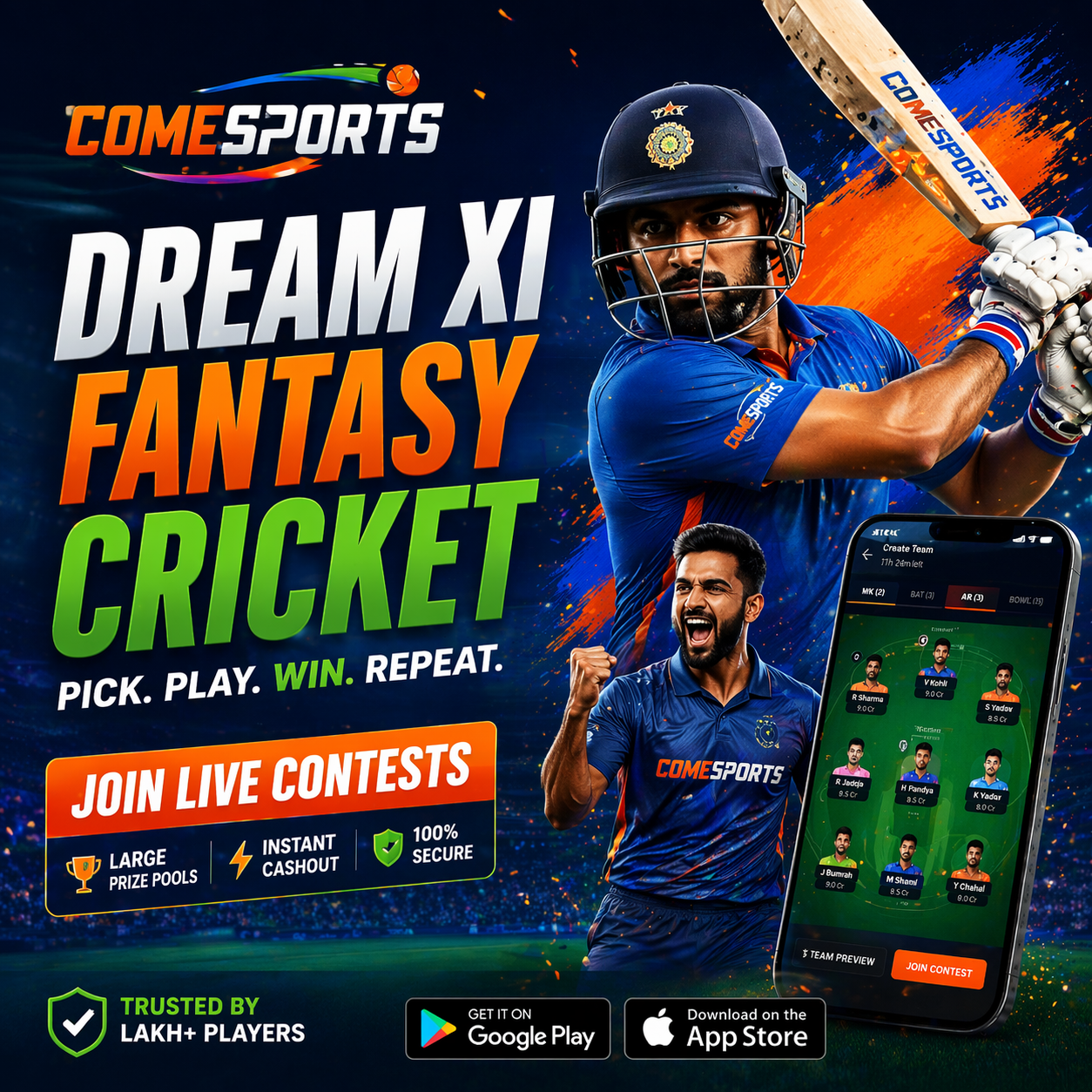 Vision 11 fantasy sports main visual