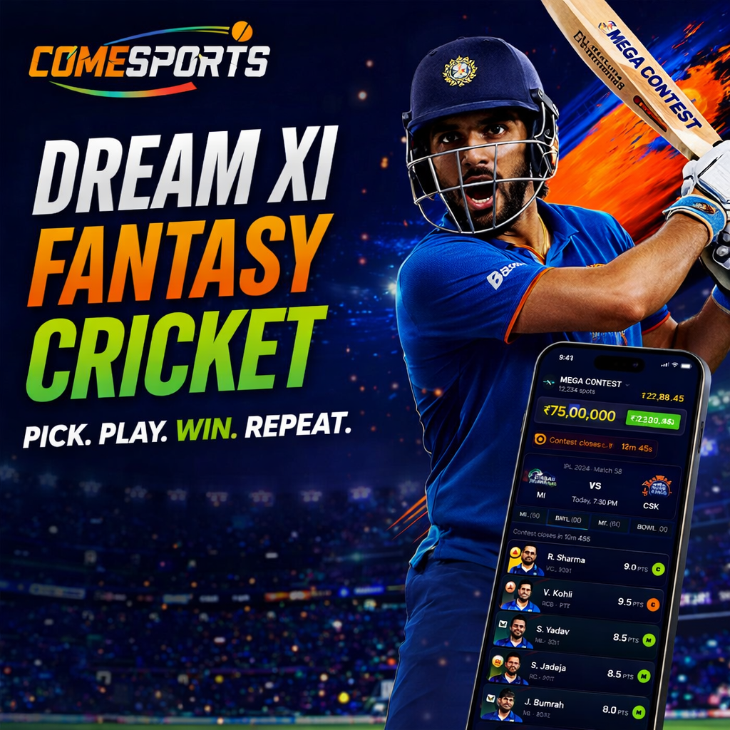 Vision 11 Dream XI fantasy cricket ad visual